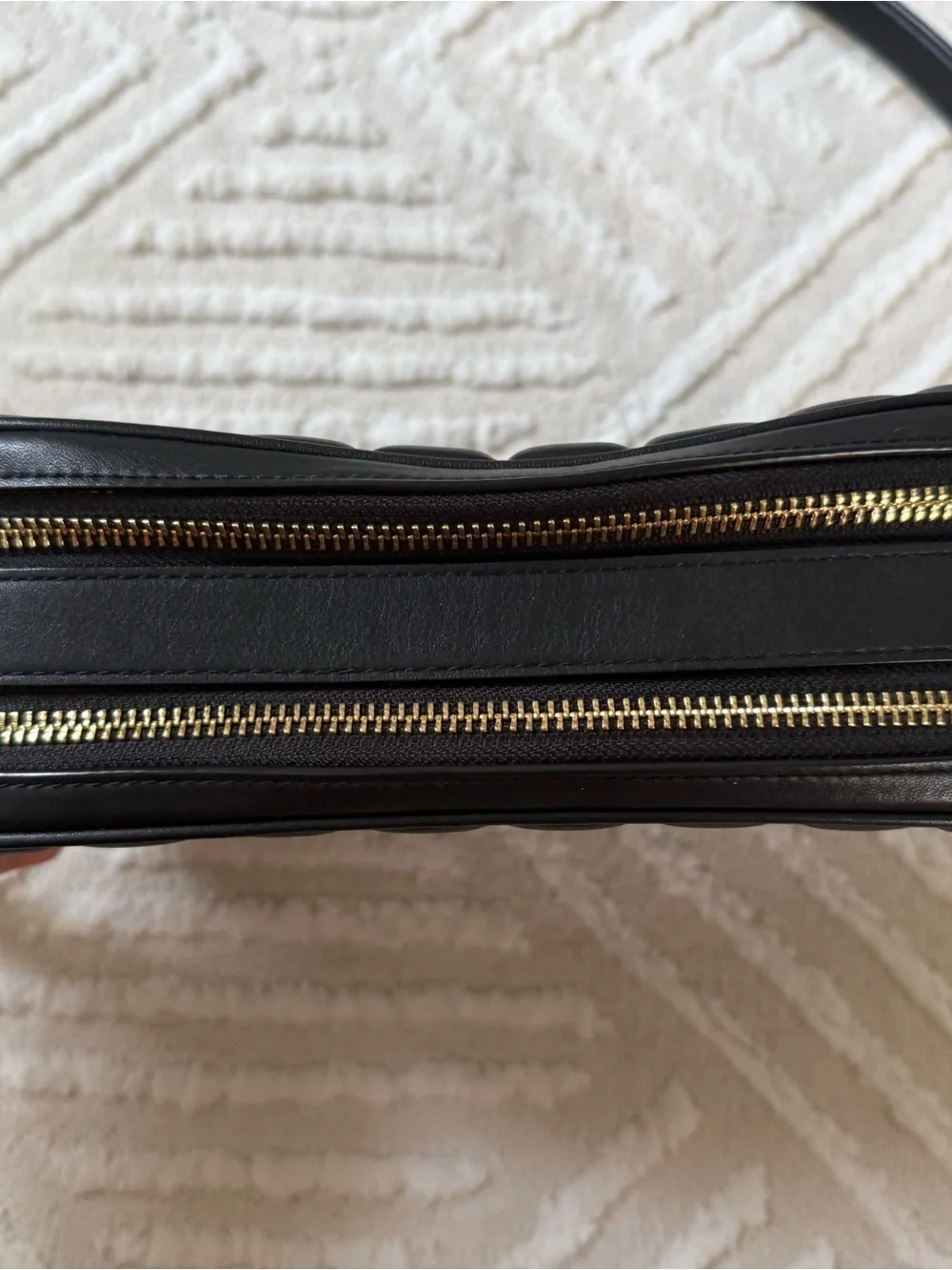 COACH Black Quilted Crossbody Bag with Gold Hardware